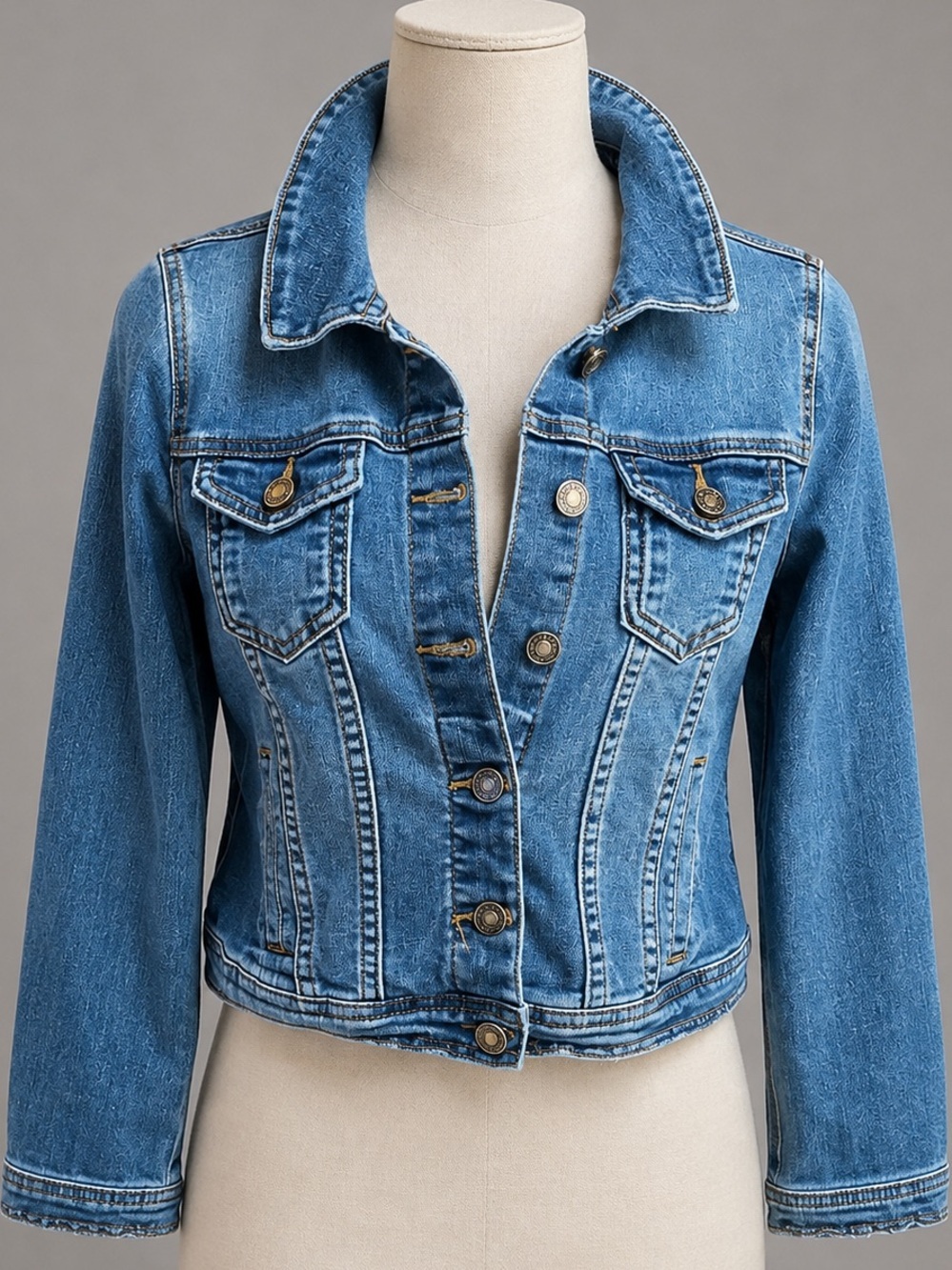 KanCan BoHo CHIC Stretch Blue Jean Denim Jacket S